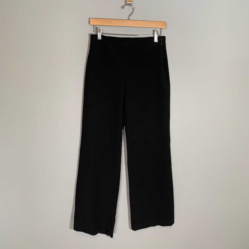 Talbots Petites Black Straight Leg Side Zip‎ Stretch Trousers Pants Size 4P